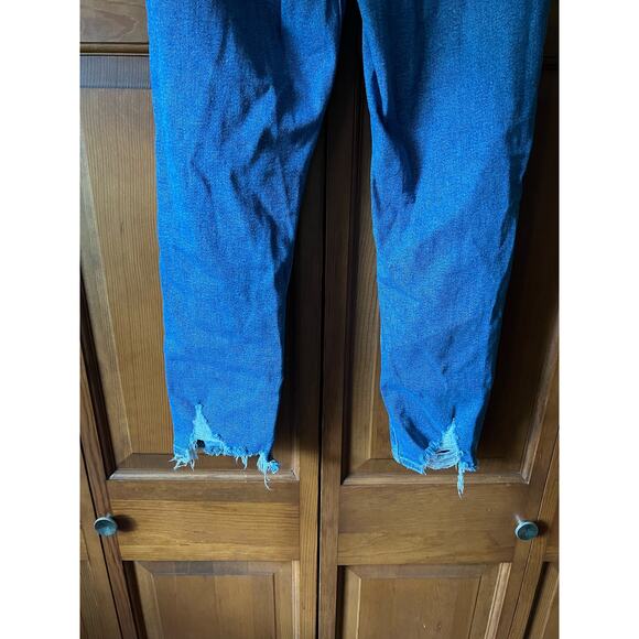 American Eagle Women Distressed Straight Leg Stretch Curvy Mom Jeans Blue Size 4 - Picture 5 of 11
